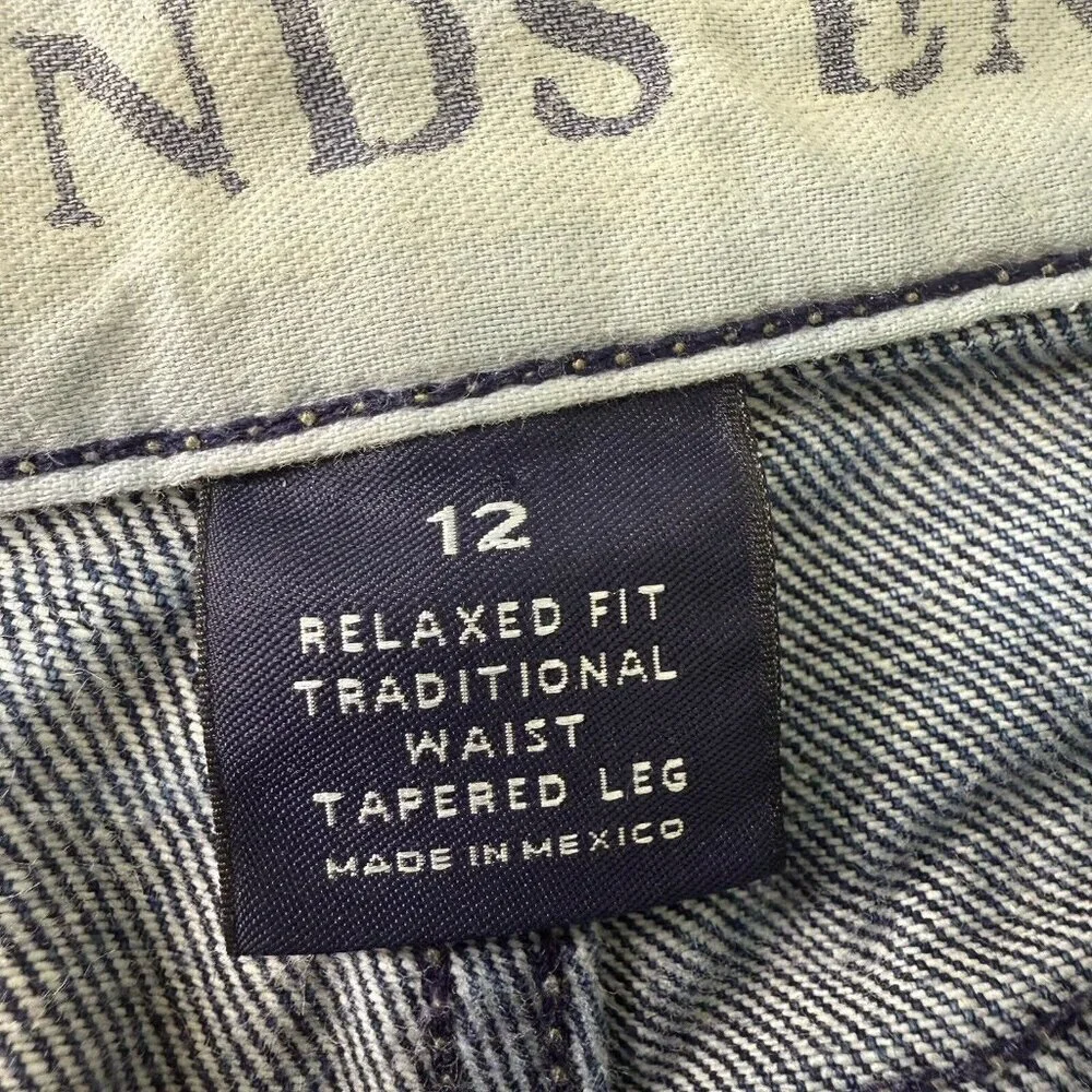 Lands End High Rise Tapered Jeans Classic Denim Straight Leg Women’s Size 12